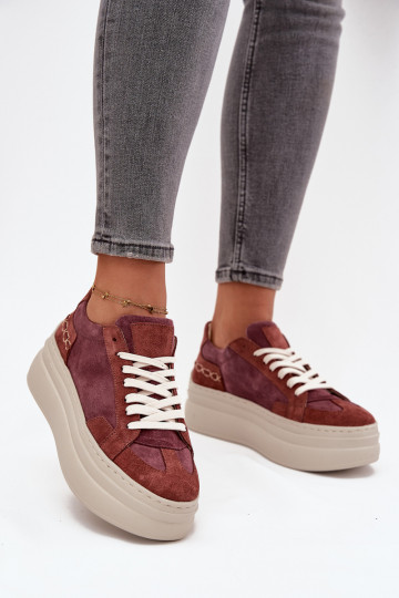iš zomšos Sneakers modelio batai su platforma Zazoo N1270S3 Violetinės spalvos 2