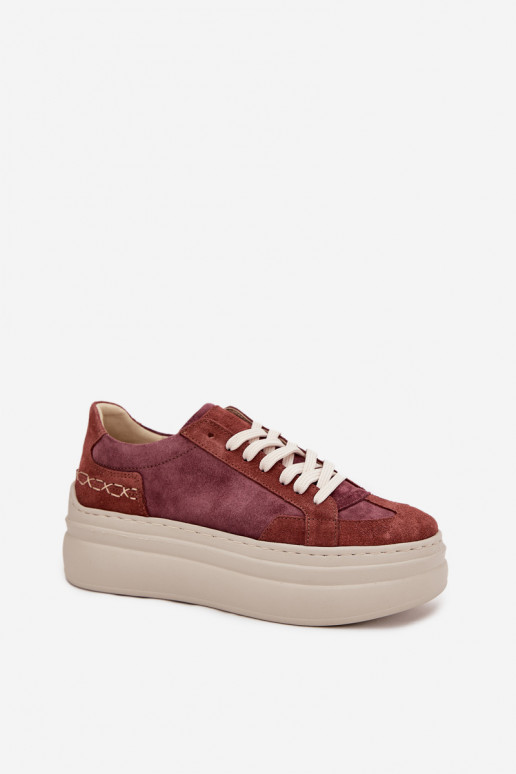 iš zomšos Sneakers modelio batai su platforma Zazoo N1270S3 Violetinės spalvos iš zomšos Sneakers modelio batai su platforma Zazoo N1270S3 Violetinės spalvos
