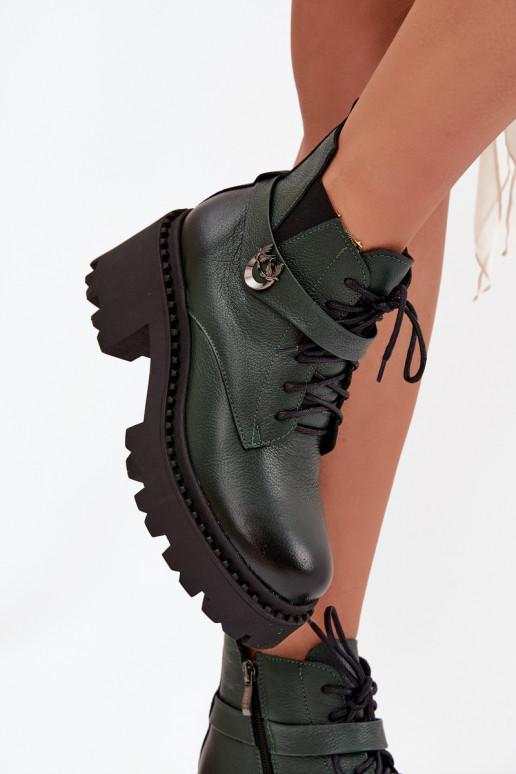 Oda Moteriški aulinukai Klocke su dekoruotais kulnais pašiltinti Zazoo 60557 chaki spalvos Oda Moteriški aulinukai Klocke su dekoruotais kulnais pašiltinti Zazoo 60557 chaki spalvos