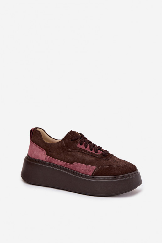 Sneakers modelio batai MoteriškassuĮjungtaturalnego iš zomšosu su platforma Zazoo N1265S3 CzekoladoĮe Sneakers modelio batai MoteriškassuĮjungtaturalnego iš zomšosu su platforma Zazoo N1265S3 CzekoladoĮe