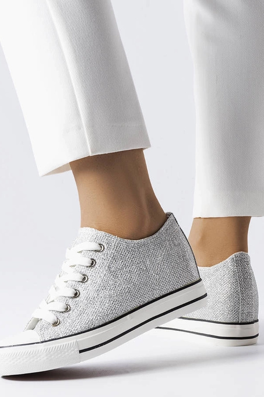 Sidabriniai blizgantys sportbačiai su...