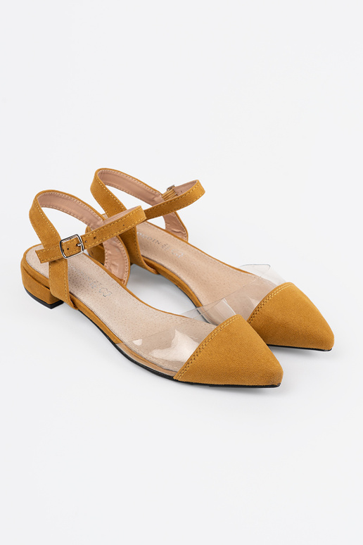 Garstyčių spalvos sandalai z zakrytymi palcami