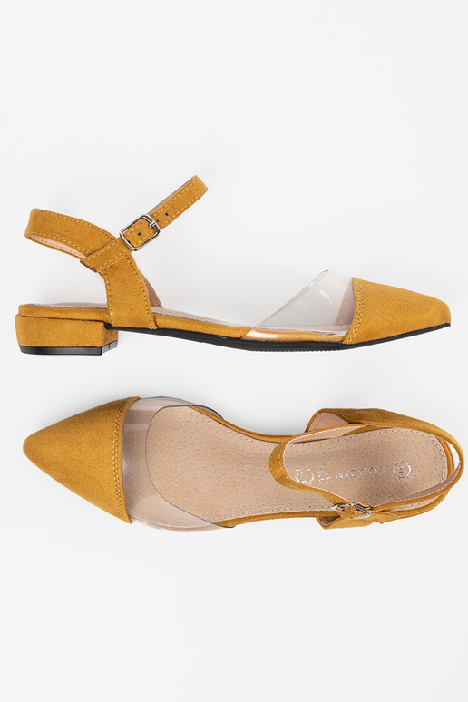 Garstyčių spalvos sandalai z zakrytymi palcami