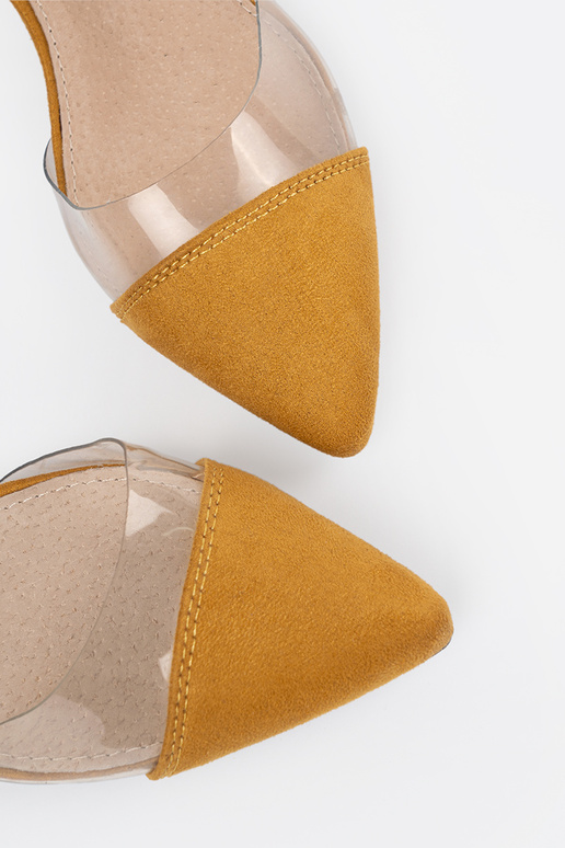 Garstyčių spalvos sandalai z zakrytymi palcami