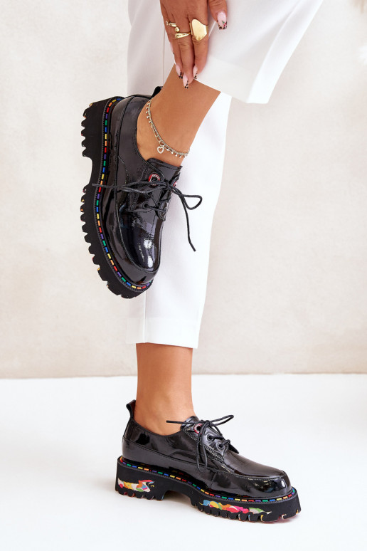 su lako efektu batai Moteriškas su raišteliais Artiker 55C0497 juodos spalvos su lako efektu batai Moteriškas su raišteliais Artiker 55C0497 juodos spalvos