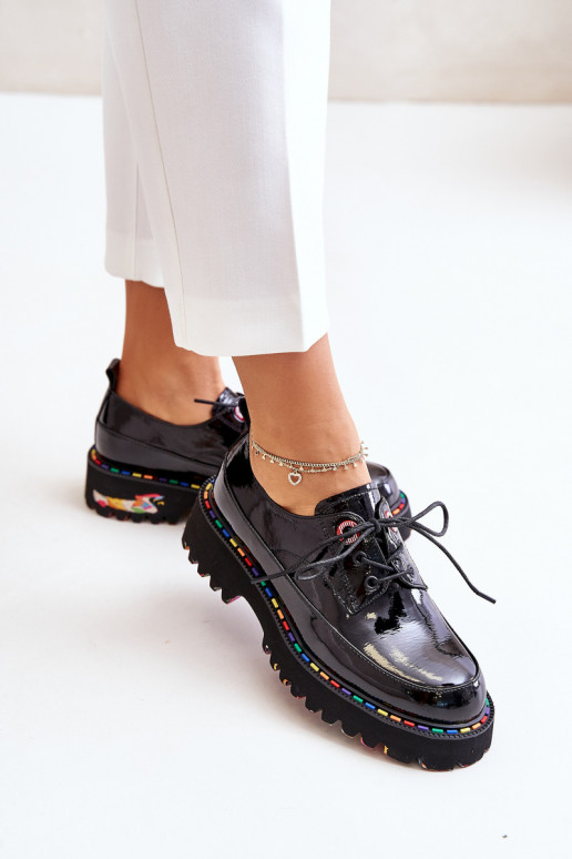 su lako efektu batai Moteriškas su raišteliais Artiker 55C0497 juodos spalvos su lako efektu batai Moteriškas su raišteliais Artiker 55C0497 juodos spalvos