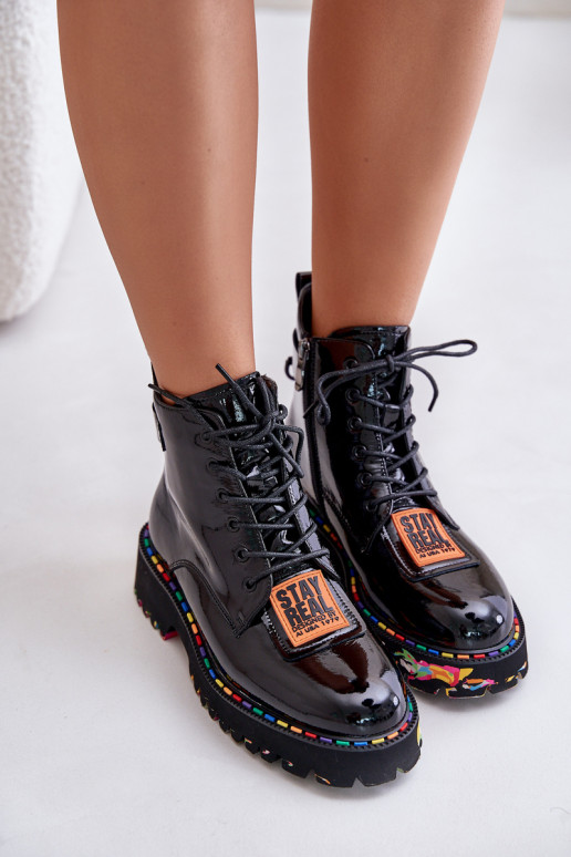 su lako efektu Aulinukai batai Moteriškas Į Pilį Oda Artiker 55C0517 juodos spalvos