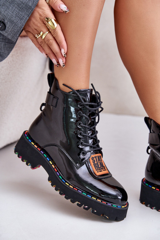 su lako efektu Aulinukai batai Moteriškas Į Pilį Oda Artiker 55C0517 juodos spalvos