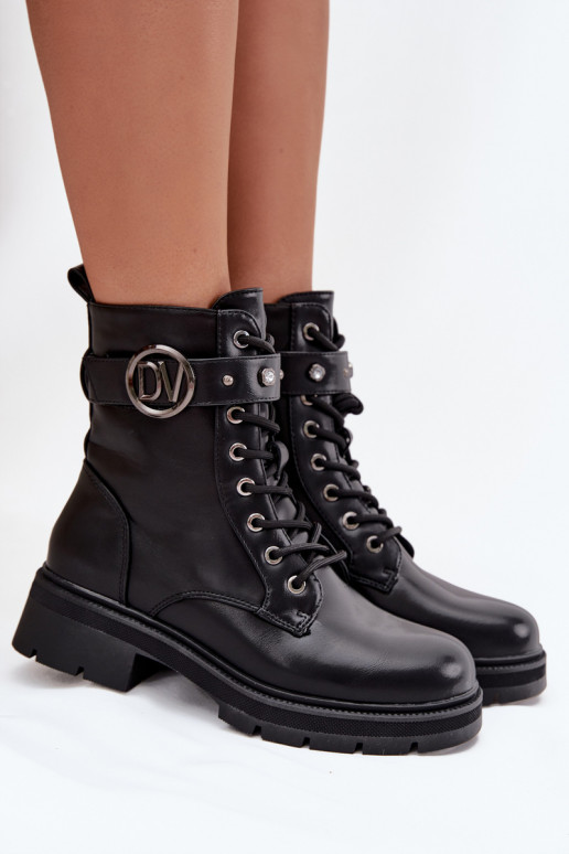 Moteriški pašiltinti darbiniai kulkšnies batai su puošniomis detalėmis, juodos spalvos, Talyssa Moteriški pašiltinti darbiniai kulkšnies batai su puošniomis detalėmis, juodos spalvos, Talyssa