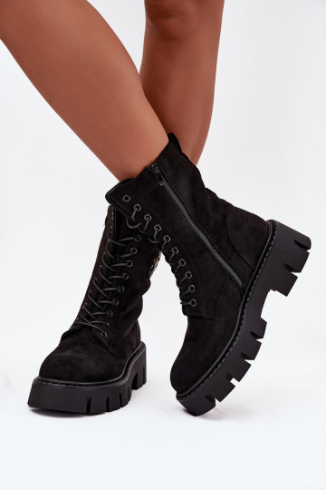 Pašiltinti aulinukai ir nokerai moteriški su ornamentais juodos spalvos Melisse