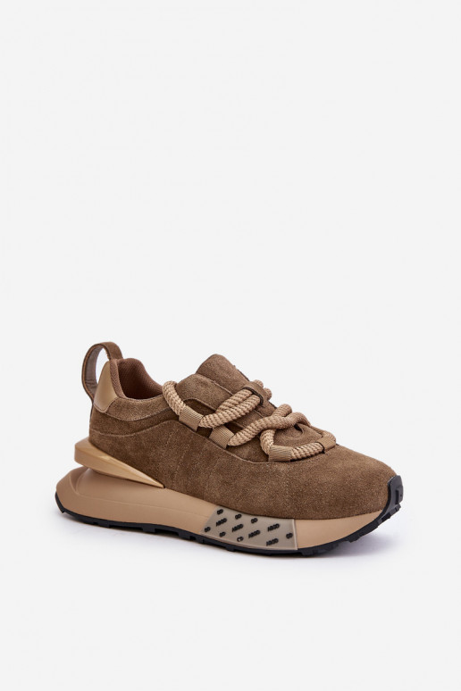 iš zomšos Sneakers modelio batai Moteriškas su platformasuGrubym Suvarstymasm Artiker 54C1466 rudos spalvos iš zomšos Sneakers modelio batai Moteriškas su platformasuGrubym Suvarstymasm Artiker 54C1466 rudos spalvos