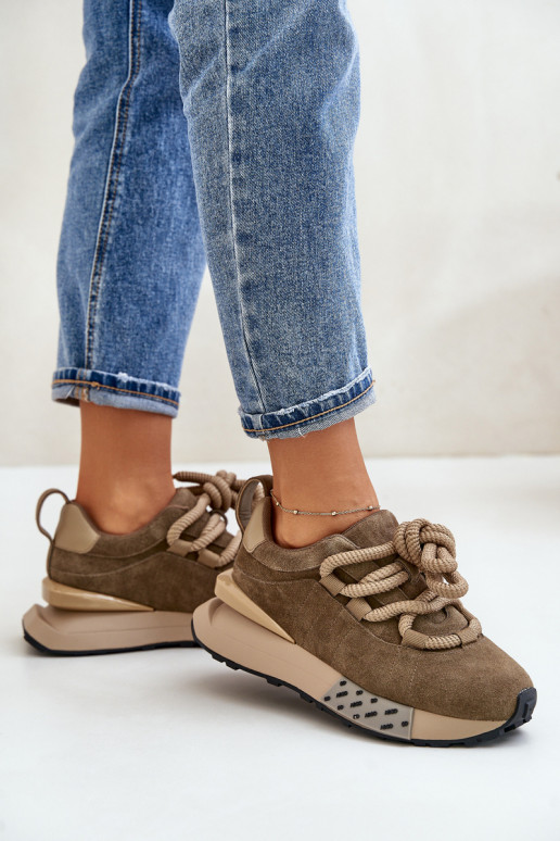 iš zomšos Sneakers modelio batai Moteriškas su platformasuGrubym Suvarstymasm Artiker 54C1466 rudos spalvos iš zomšos Sneakers modelio batai Moteriškas su platformasuGrubym Suvarstymasm Artiker 54C1466 rudos spalvos