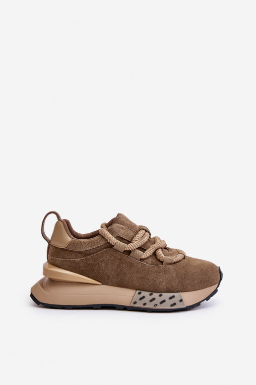 iš zomšos Sneakers modelio batai Moteriškas su platformasuGrubym Suvarstymasm Artiker 54C1466 rudos spalvos iš zomšos Sneakers modelio batai Moteriškas su platformasuGrubym Suvarstymasm Artiker 54C1466 rudos spalvos