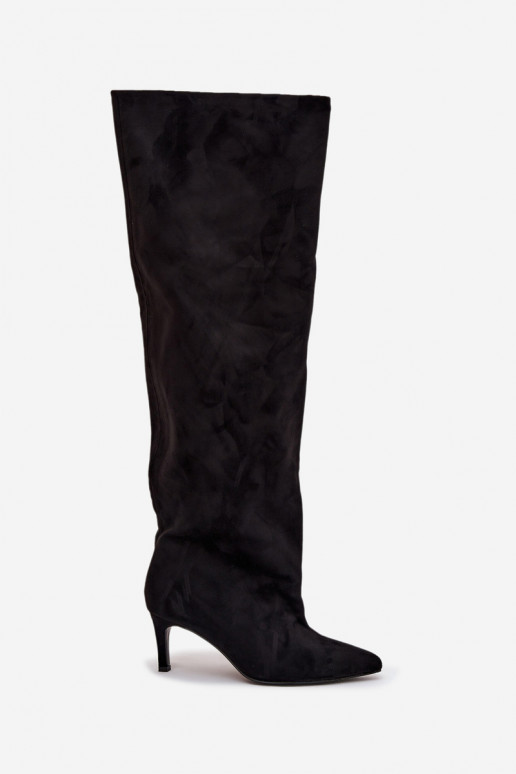 moteriški ilgaauliai batai su plonais kulniukais Įsispiriamo modelio juodos spalvos Tai turivilla moteriški ilgaauliai batai su plonais kulniukais Įsispiriamo modelio juodos spalvos Tai turivilla