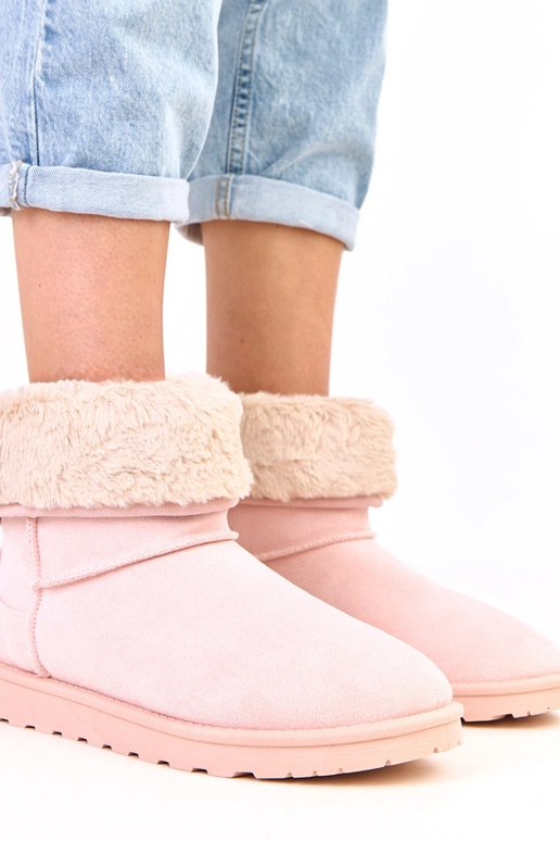 Rožiniai sniegbačiai su kailiu ant...