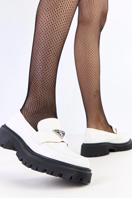 Balti moteriški mokasinai su...