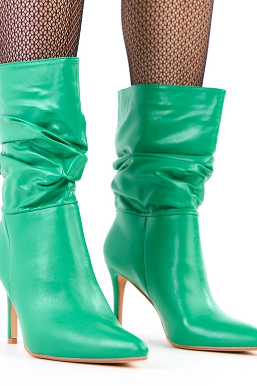 Žali aulinukai ant aukšto kulno su...