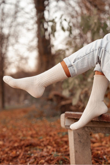 Kojinės Moteriškas INełniane dramblio kaulo spalvos