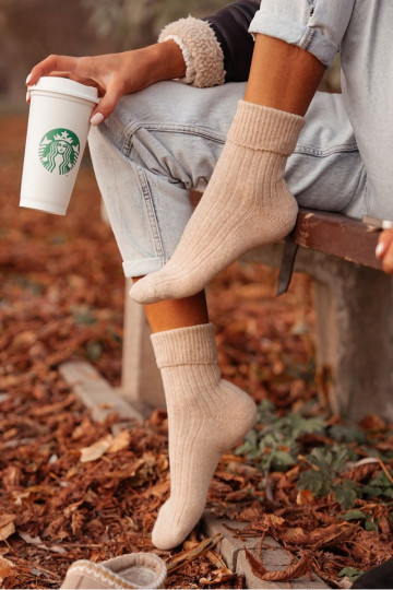 Kojinės Moteriškas INełniane smėlio spalvos