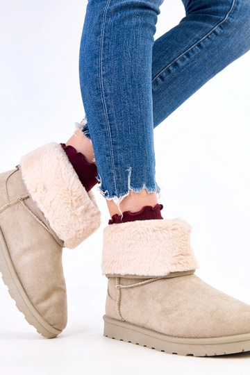 Žali sniego batai su kailiu...