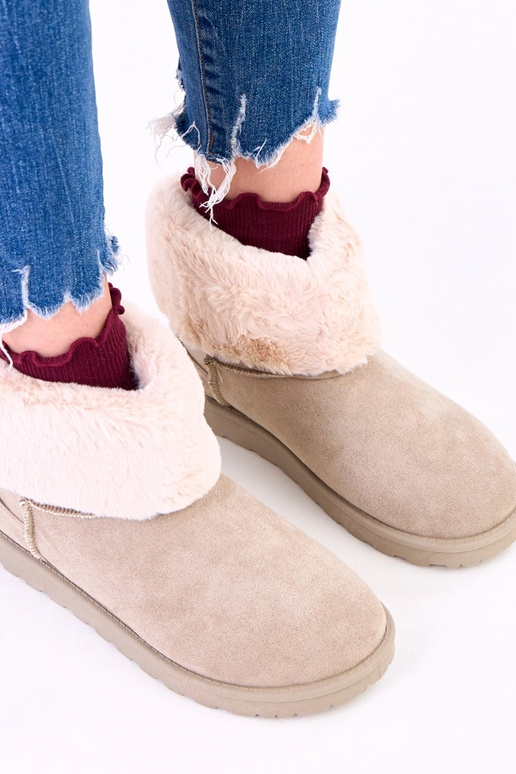 Žali sniego batai su kailiu ant...