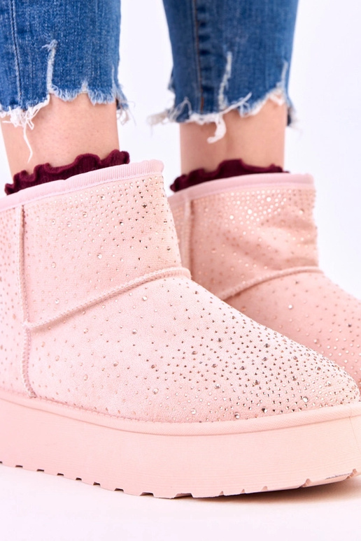 Rožiniai sniego batai su cirkoniais...