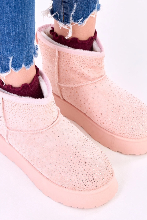 Rožiniai sniego batai su cirkoniais...