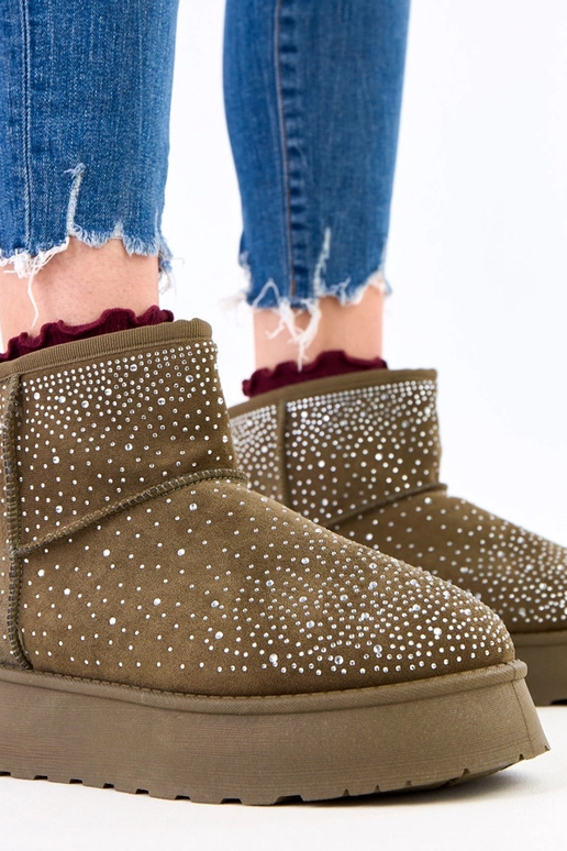 Žali sniego batai su cirkoniais ant...