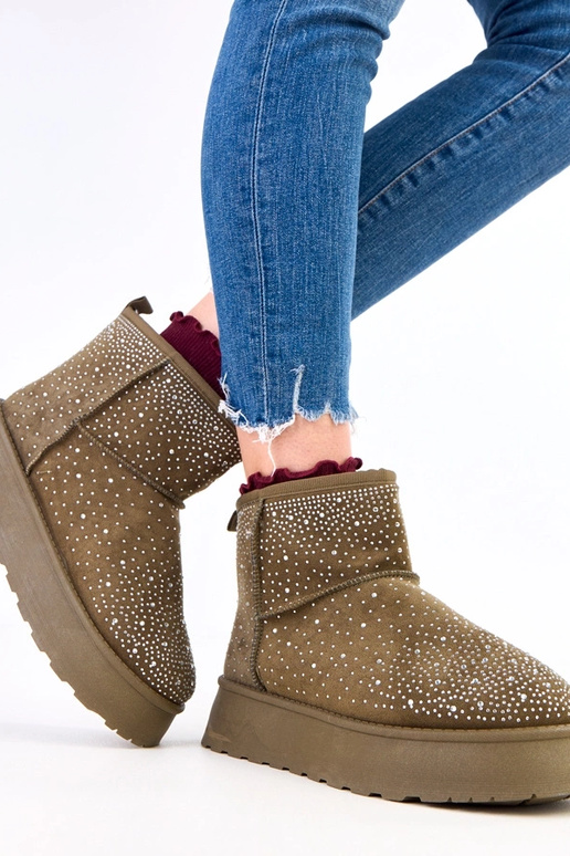 Žali sniego batai su cirkoniais ant...