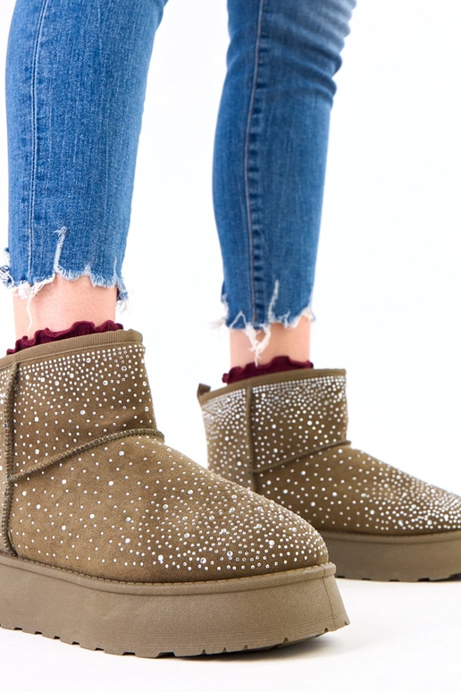 Žali sniego batai su cirkoniais ant...