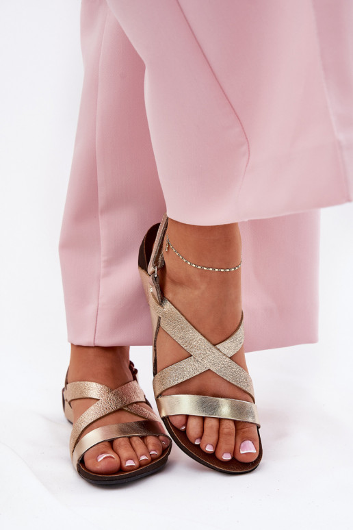 lygiapadžiai Moteriškos basutės Moteriškas Zazoo 40032 aukso spalvos