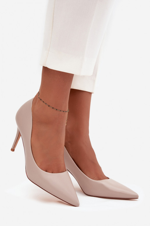 aukštakulniai bateliai Moteriškas iš eko odos smėlio spalvos Sivana