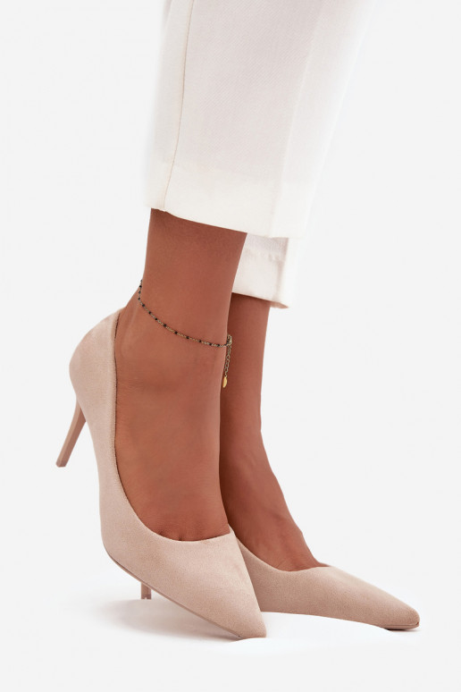 aukštakulniai bateliai Moteriškassuiš eko zomšosu smėlio spalvos Elvessa