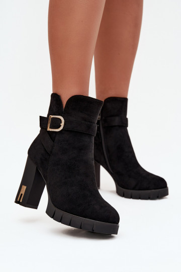 pašiltinti Moteriški aulinukai su sagtimis juodos spalvos Nolivira 2