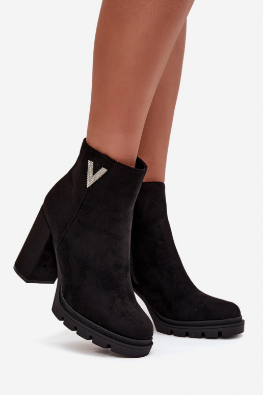 Moteriški aulinukai pašiltinti su kulniukais Su puošniais Detalem juodos spalvos Briella