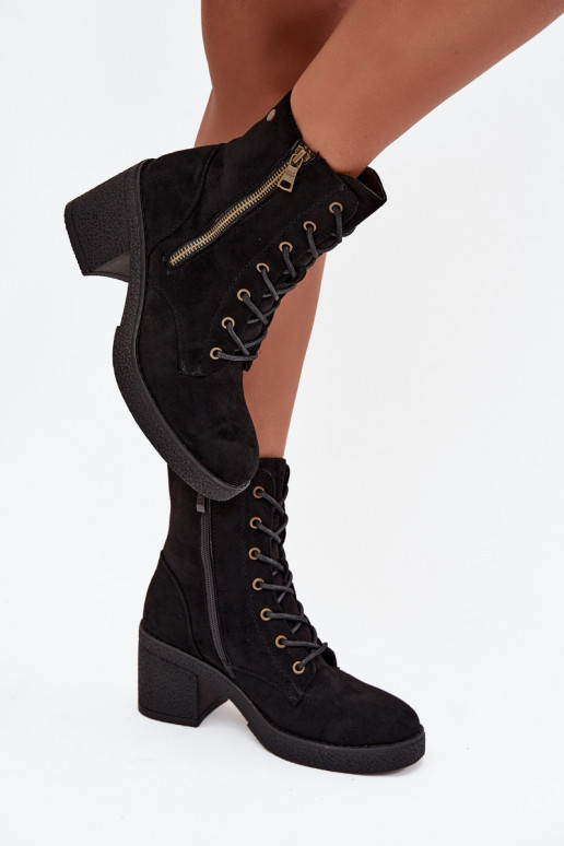 pašiltinti Moteriški aulinukai Su raišteliu ir užtrauktukaisami juodos spalvos Paressa