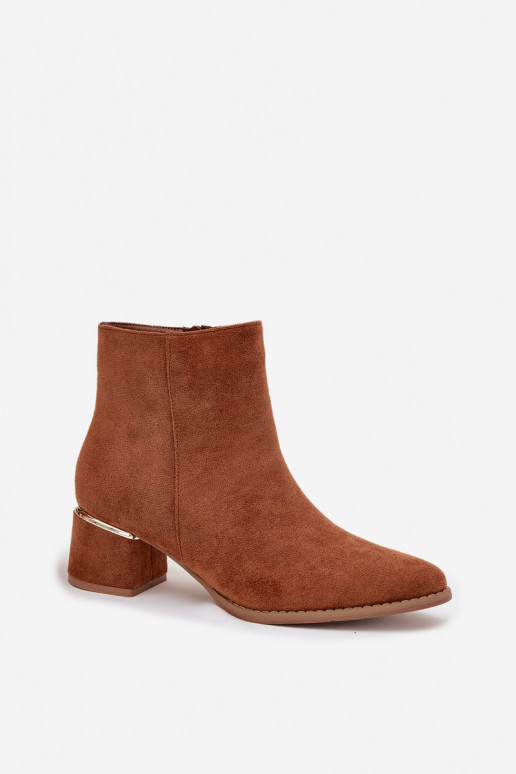 Moteriški aulinukai su kulniukais Ze aukso spalvosm Elementas pašiltinti rudos spalvos Nolessa