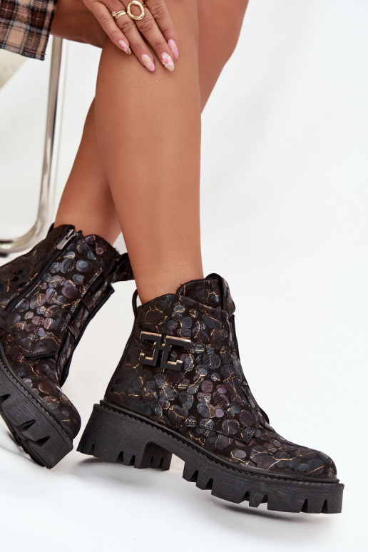 Oda Moteriški aulinukai su ornamentais pašiltinti Artiker 57C2084 Juodos ir-aukso spalvos