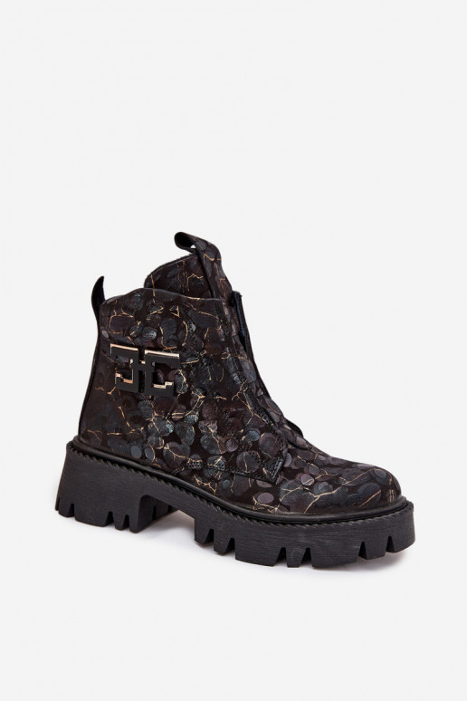 Oda Moteriški aulinukai su ornamentais pašiltinti Artiker 57C2084 Juodos ir-aukso spalvos