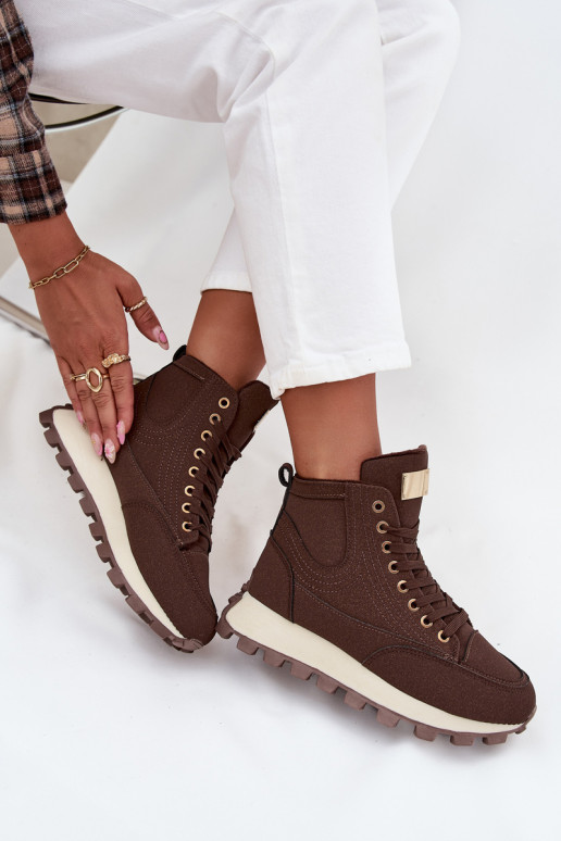 pašiltinti batai Moteriškas su platforma rudos spalvos Tai turirivira