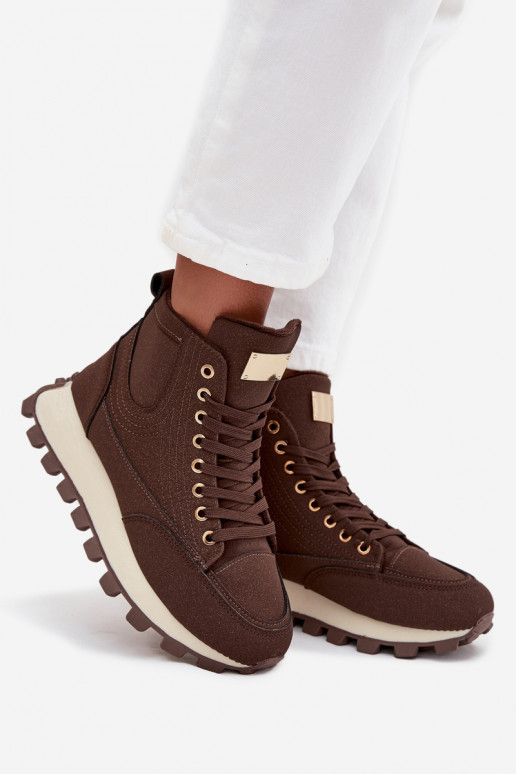 pašiltinti batai Moteriškas su platforma rudos spalvos Tai turirivira