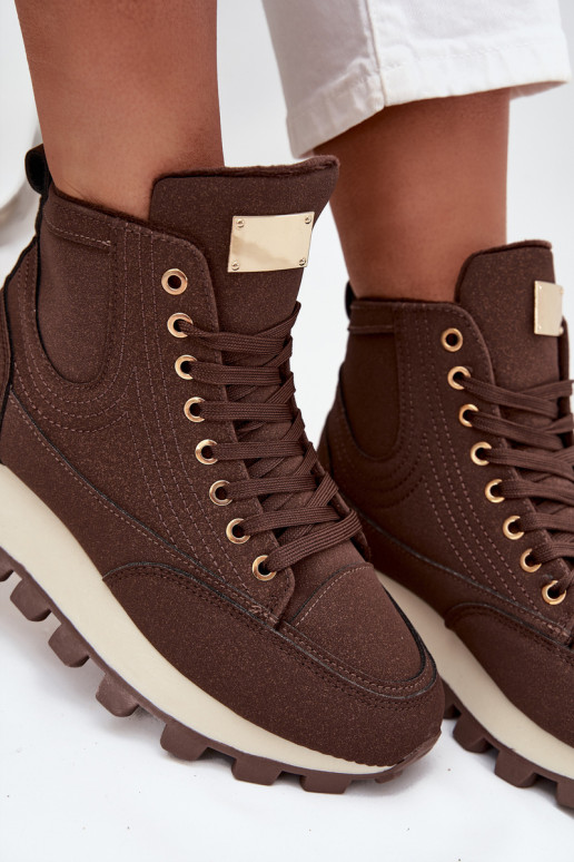 pašiltinti batai Moteriškas su platforma rudos spalvos Tai turirivira