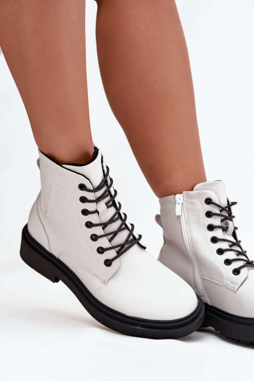 pašiltinti Moteriški aulinukaisuĮjungtaturalnej Skóry Sergio Leone BT25248-S baltos spalvos