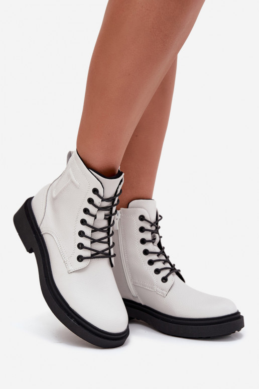 pašiltinti Moteriški aulinukaisuĮjungtaturalnej Skóry Sergio Leone BT25248-S baltos spalvos