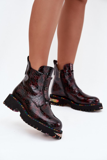 su lako efektu Moteriški aulinukaisuĮjungtaturalnej Skóry pašiltinti Artiker 57C0165 bordo spalvos