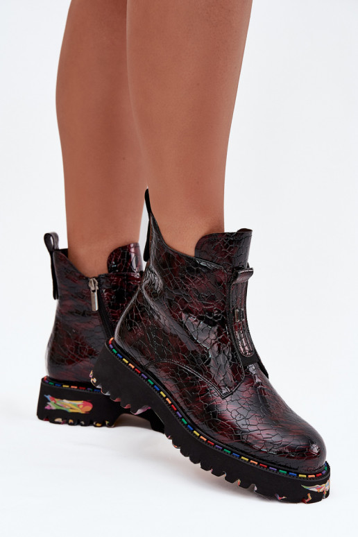 su lako efektu Moteriški aulinukaisuĮjungtaturalnej Skóry pašiltinti Artiker 57C0165 bordo spalvos