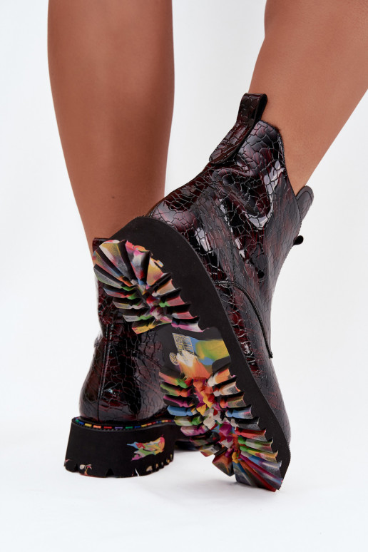 su lako efektu Moteriški aulinukaisuĮjungtaturalnej Skóry pašiltinti Artiker 57C0165 bordo spalvos