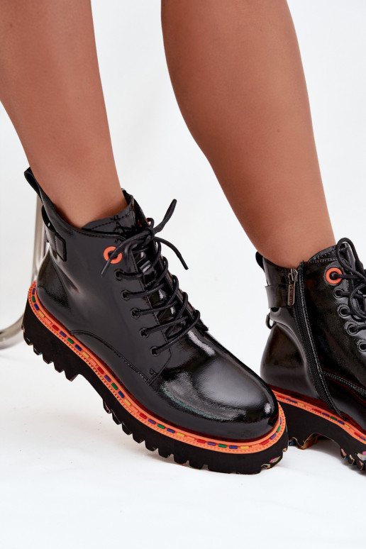 Moteriški aulinukaisusu lako efektuj Skóry Įjungtaturalnej pašiltinti Artiker 57C0061 juodos spalvos