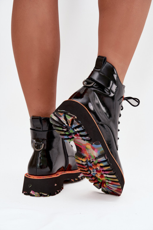 Moteriški aulinukaisusu lako efektuj Skóry Įjungtaturalnej pašiltinti Artiker 57C0061 juodos spalvos