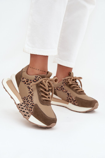 Oda Sneakers modelio batai Moteriškas su platforma su leopardo kailio raštais Artiker 55C0089 rudos spalvos 2